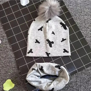 Baby Boy Eagle Pom Pom Hat & Scarf